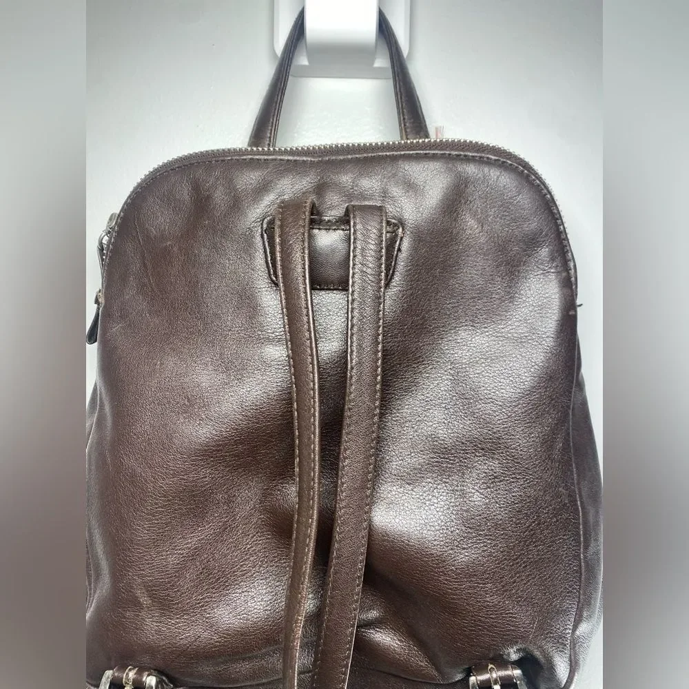 Vintage-style 2000s GUESS Brown Leather 9 Inch Backpack